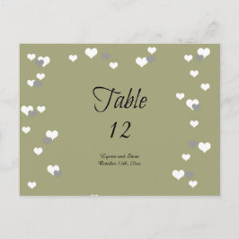 Gold Hearts Table Cards Postkarte