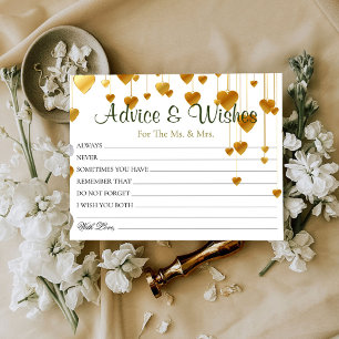 Gold Hearts Tropfen beim Hochzeitsempfang wünscht 