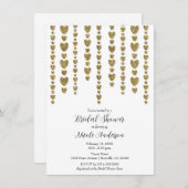 Gold Hearts Valentine Brautparty Einladung (Vorne/Hinten)