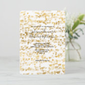 Gold Hearts Wedding Invites Einladung (Stehend Vorderseite)