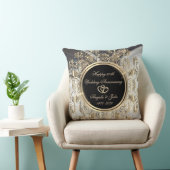 Gold Hearts Wirbel Marble 50. Hochzeitstag Kissen (Stuhl )