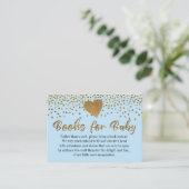 Gold Heft auf Baby Blue Book Request Insert Cards (Stehend Vorderseite)