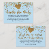 Gold Heft auf Baby Blue Book Request Insert Cards (Vorne/Hinten)