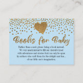 Gold Heft auf Baby Blue Book Request Insert Cards (Vorderseite)