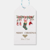 Gold Heft, Red Santa Baby Weihnachtskleidung Geschenkanhänger (Vorderseite)