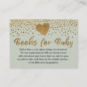 Gold Heft & Sage Green Book Request Insert Cards