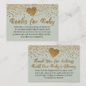 Gold Heft & Sage Green Book Request Insert Cards (Vorne/Hinten)