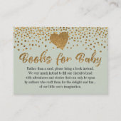 Gold Heft & Sage Green Book Request Insert Cards (Vorderseite)