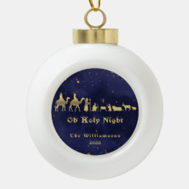 Gold Heilige Nacht Weihnachten Keramik Ornament