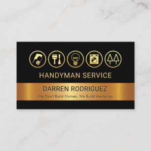 Gold Heimwerker-Handwerkerwerkzeuge Visitenkarte