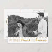 Gold, Heiraten und schöne Weihnachten Save the Dat Ankündigungspostkarte (Vorne/Hinten)