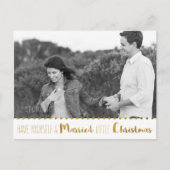 Gold, Heiraten und schöne Weihnachten Save the Dat Ankündigungspostkarte (Vorderseite)