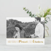 Gold, Heiraten und schöne Weihnachten Save the Dat Save The Date (Stehend Vorderseite)