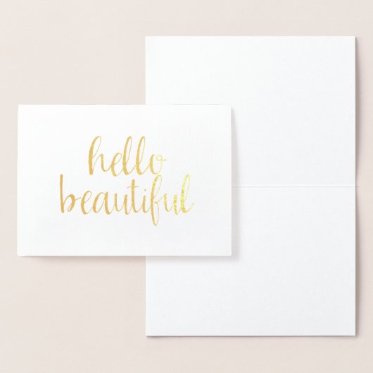 Gold Hello Beautiful Folienkarte (Anzeige)