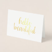 Gold Hello Beautiful Folienkarte (Vorderseite)