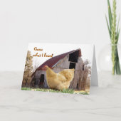 Gold Hen and Old Barn - customize any chance Karte (Vorderseite)