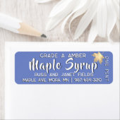 Gold Herbst Blätter Ahornsirup auf Sky Blue Label (Insitu)