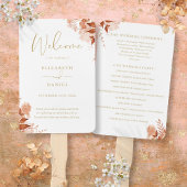 Gold Herbst Bloral Wedding Programm Fächer
