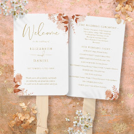 Gold Herbst Bloral Wedding Programm Fächer