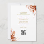Gold Herbst Floral QR Code Hochzeit Save The Date (Rückseite)