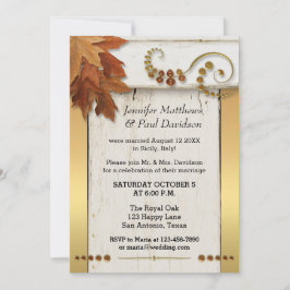 Gold Herbstlaube Einladung zur Hochzeitsfeier