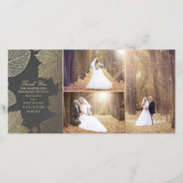 Gold Herbstlaubs Wedding Foto Vielen Dank Dankeskarte