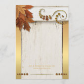Gold Herbstlaubs Wedding Menu Card Menükarte (Rückseite)
