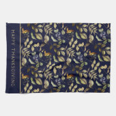 Gold Herbstleaves & Berries Custom Geschirrtuch (Horizontal)