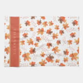 Gold Herbstmaple-Blätter nach Maß Geschirrtuch (Horizontal)