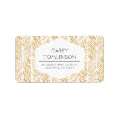 GOLD HERRINGBONE / ZICKZACK ARTWORTAddress-Labels Adressaufkleber (Vorne)