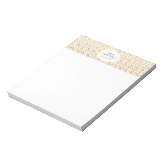 GOLD HERRINGBONE / ZICKZACK ARTWORTNotepad Notizblock (Rotiert)