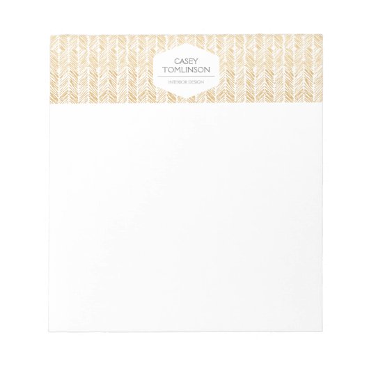 GOLD HERRINGBONE / ZICKZACK ARTWORTNotepad Notizblock (Vorderseite)