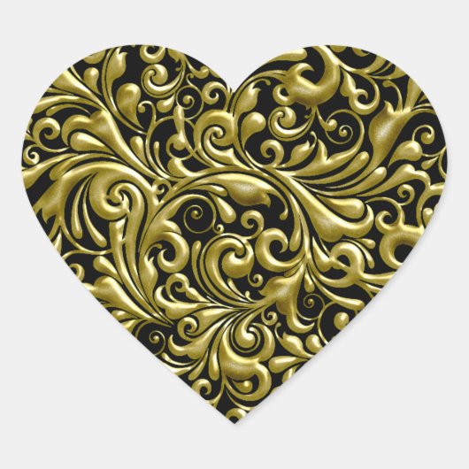 GOLD HERZ ENVELOPTION & FAVOR SIEGEL Herz-Aufkleber (Vorderseite)