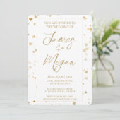 Gold Herz Hochzeit Einladung (Stehend Vorderseite)