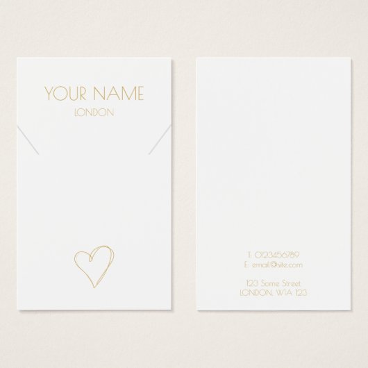 Gold-Herz-Kette oder Armband-Grafikkarte (Vorne & Hinten)