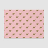 Gold-Herz-Lt-PINK-GEWEBE-PAPIER Seidenpapier (Vorderseite)