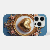Gold Herz Luxus ✨ Perlen Elegant Romantisch iPhone Hülle (Rückseite (Horizontal))