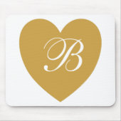 Gold Herz Monogramm Mauspad (Vorne)