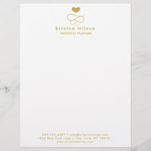 Gold Herz Ornament Hochzeitsplaner Briefkopf