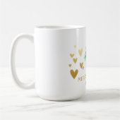 Gold Herz, Weihnachtsbaum, Geschenke Kaffeetasse (Links)