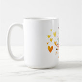 Gold Herz, Weihnachtsbaum, Geschenke Kaffeetasse (Links)