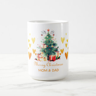 Gold Herz, Weihnachtsbaum, Geschenke Kaffeetasse