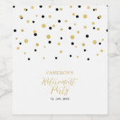 Gold Hexagon Confetti Retirement Gastgeschenk Weinetikett (Einzelnes Label)
