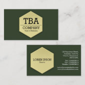 Gold Hexagon - Hunter Green Visitenkarte (Vorne/Hinten)