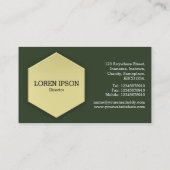 Gold Hexagon - Hunter Green Visitenkarte (Rückseite)