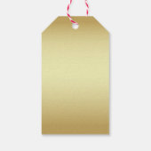 Gold Hibiskus Damask | Elegant Tropical Vielen Dan Geschenkanhänger (Rückseite)