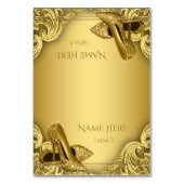 Gold High Heel Shoel Cards Tischnummer (Vorderseite)