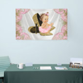 Gold High Heel Shoel Girls Babydusche Banner (Messeveranstaltung)