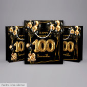 Gold High Heels 100th Birthday Geschenktasche ✨ Mittlere Geschenktüte