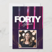 Gold High Heels Elegant 40 & Fabulous Geburtstag Einladung (Rückseite)